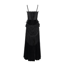 Load image into Gallery viewer, ESKT064 Gothic Rose Tassel Slip Dress