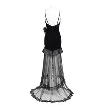 Load image into Gallery viewer, ESKT072 Sequined embroidered mesh suspender trailing dress