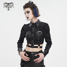 Load image into Gallery viewer, SHT107 Leather paneled rivets studded shirt