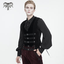 Load image into Gallery viewer, WT07901 Black Gothic velvet striped men's waistcoat