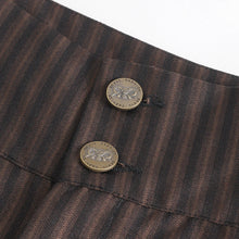 Load image into Gallery viewer, PT24802 COFFEE Steampunk striped suit trousers