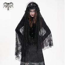 Load image into Gallery viewer, AS204 Gothic flower net tassel long veil