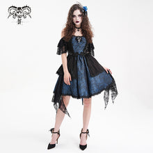 Load image into Gallery viewer, SKT21602 Black and Blue women Cashew Jacquard puffy slip dress