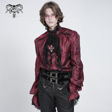 Load image into Gallery viewer, SHT140 paisley Jacquard Shirt with Detachable mesh Bow Tie