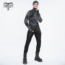 Load image into Gallery viewer, TT261 Punk Tie Dye Turtle Neck Long Sleeve T-Shirt