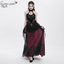 Load image into Gallery viewer, ECST00901 Black Heart Shaped Floral Gothic Corset