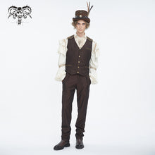 Load image into Gallery viewer, PT24802 COFFEE Steampunk striped suit trousers