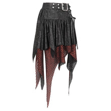 Load image into Gallery viewer, SKT18002 black and red a line Small skirt with irregular hem
