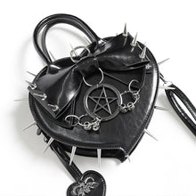 Load image into Gallery viewer, AS31501 Punk-style glossy bag with heart and bow details