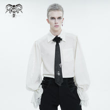 Load image into Gallery viewer, SHT08302 white daily Gothic Lantern Sleeve Shirts