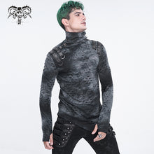 Load image into Gallery viewer, TT261 Punk Tie Dye Turtle Neck Long Sleeve T-Shirt