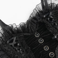 Load image into Gallery viewer, TT30901 Gothic-Style Heart-Shaped Strappy Cropped T-Shirt