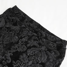 Load image into Gallery viewer, EPT01401 Black Gothic velveteen embossed flared pants