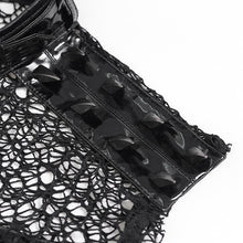 Load image into Gallery viewer, WT105 Punk Tree-Patterned Mesh & Patent Leather Vest