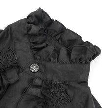 Load image into Gallery viewer, SHT12401 Black Gothic pattern satin long-sleeved men shirts