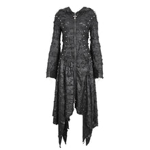 Load image into Gallery viewer, CT225 Dark tattered hooded knitted women's jacket