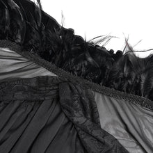 Load image into Gallery viewer, ECA021 Feather-decorated neckline faux silk Gothic shawl