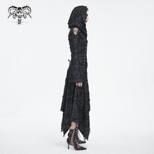 Load image into Gallery viewer, CT225 Dark tattered hooded knitted women's jacket