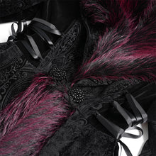 Load image into Gallery viewer, ECT02302 Black And Red Cashmere diamond check fleece collar Gothic jacket