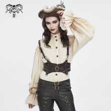 Load image into Gallery viewer, SHT11402 Steampunk Distressed Women Long Sleeve Shirt