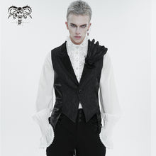 Load image into Gallery viewer, WT07601 Black Gothic jacquard peak lapel swallowtail men's suit vest