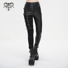 Load image into Gallery viewer, PT218 Women's asymmetrical faux leather trousers