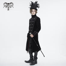 Load image into Gallery viewer, CT23801 black Men's long chenille coat