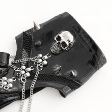 Load image into Gallery viewer, GE042 Women punk Short patent leather long middle finger gloves