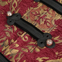 Load image into Gallery viewer, CT07403 Golden and red palace floral men long waistcoat