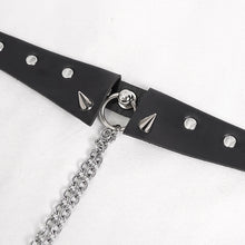 Load image into Gallery viewer, AS147 Faux Leather Studded Choker With Chain And Blooddrop