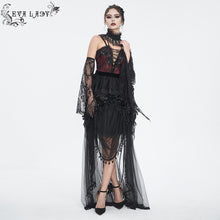 Load image into Gallery viewer, ESKT049 Gothic matte satin pleated soft mesh women long skirt