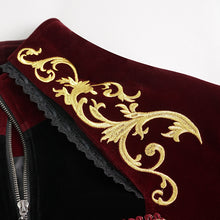 Load image into Gallery viewer, CT20802 wine Embroidered Stand Collar Tuxedo Men's Dress Jacket