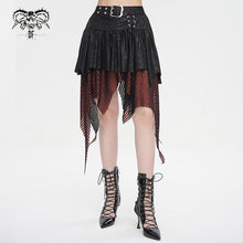 Load image into Gallery viewer, SKT18002 black and red a line Small skirt with irregular hem