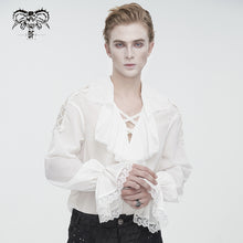 Load image into Gallery viewer, SHT10902 White Gothic V-neck chiffon shirt