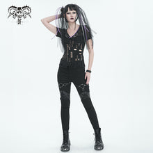 Load image into Gallery viewer, PT214 Punk Twill decorative Faux Leather Leg Loop Trousers