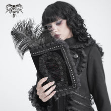 Load image into Gallery viewer, AS320 Gothic-style lace-trimmed coffin-shaped notebook cover