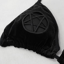 Load image into Gallery viewer, SST02501 Black Pentagram Velvet sexy lingerie