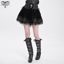 Load image into Gallery viewer, SKT23001 Black Women Gothic Rose Jacquard Skirt
