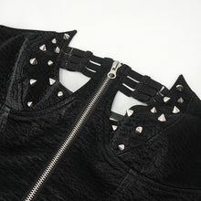Load image into Gallery viewer, CST007 Patterned Leather lace-up Studded Punk Corset