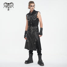 Load image into Gallery viewer, SHT118 Twill broken holes mesh distressed sleeveless shirt