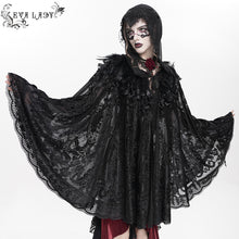 Load image into Gallery viewer, ECA023 Gothic velvet pattern hooded small cape