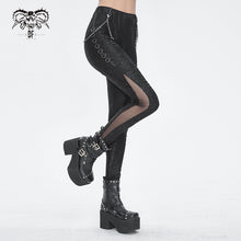 Load image into Gallery viewer, PT239 Punk Irregular Semi-perspective Knit Women's Trousers