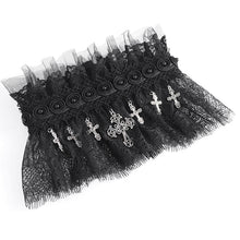Load image into Gallery viewer, EAS015 Eyelash lace and pleated lace stand collar