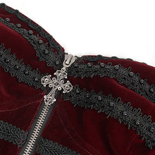 Load image into Gallery viewer, ECST006 Gothic color contrast lace up corset