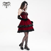 Load image into Gallery viewer, SKT20602 red women Lolita velvet suspenders dress