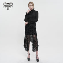 Load image into Gallery viewer, SKT097 daily life irregular hem court flocking printed mesh sexy ladies package hip fishtail skirt