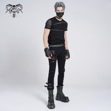 Load image into Gallery viewer, PT040 daily life wear men metallic punk broken holes trousers with loops