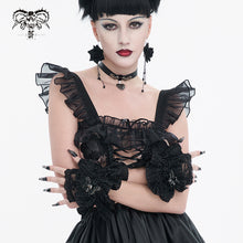 Load image into Gallery viewer, GE007 Gothic sexy women rose lace short gloves