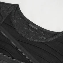 Load image into Gallery viewer, TT249 Tattered Knit Zipper Webbing Men's T-Shirt