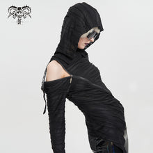 Load image into Gallery viewer, TT147 Two-wear basic hooded T-shirt with diagonal zipper